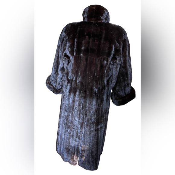 Beautiful Valentino Vintage Ladies Full Length Black Mink Fur Coat Size Large - Picture 11 of 16